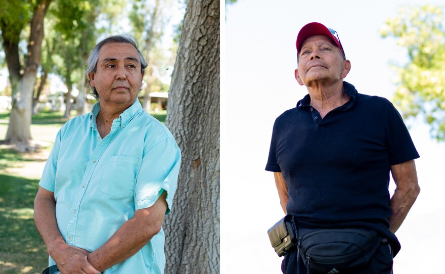 David (left) and Sky Gonzalez have been unable to visit their mother, Eva, in her nursing home since the onset of COVID-19 restrictions.