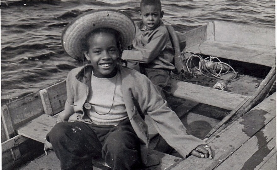 Janet Alexander Davis and her cousin Michael on Lake Ivanhoe. She said her and her family went to Lake Ivanhoe in the 1950s on fishing trips.