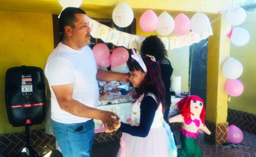 José Luis Ruiz Arévalos dances with daughter Priscila Ruiz Ramírez, at her birthday party in Mexico in this undated photo.