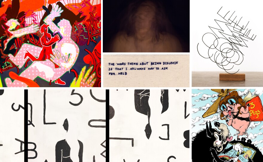 Six artists who have dyslexia find their words in art.
