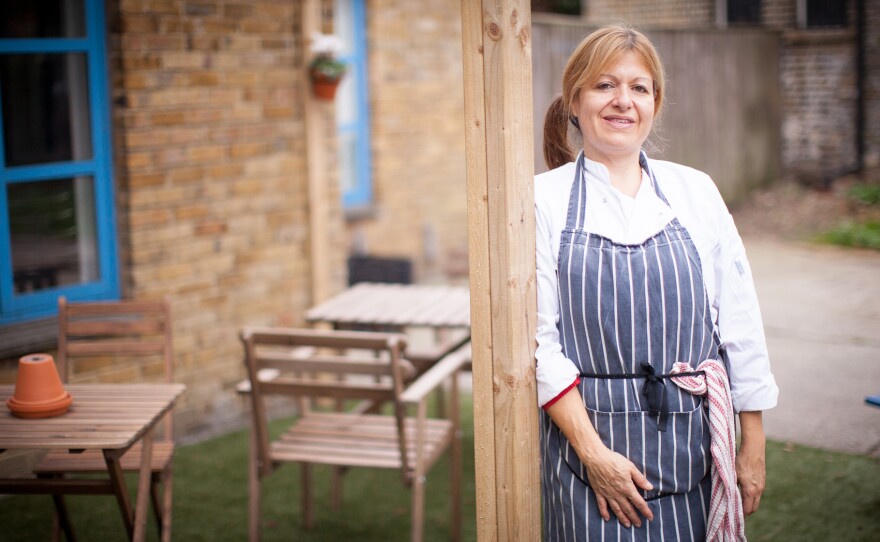 Roberta Siao, a Brazilian immigrant in London, works for Mazi Mas, a London pop-up restaurant that trains and employs immigrant and refugee women. "Coming here allows women to feel confidant and respected, to have a life outside of the home," Siao says.