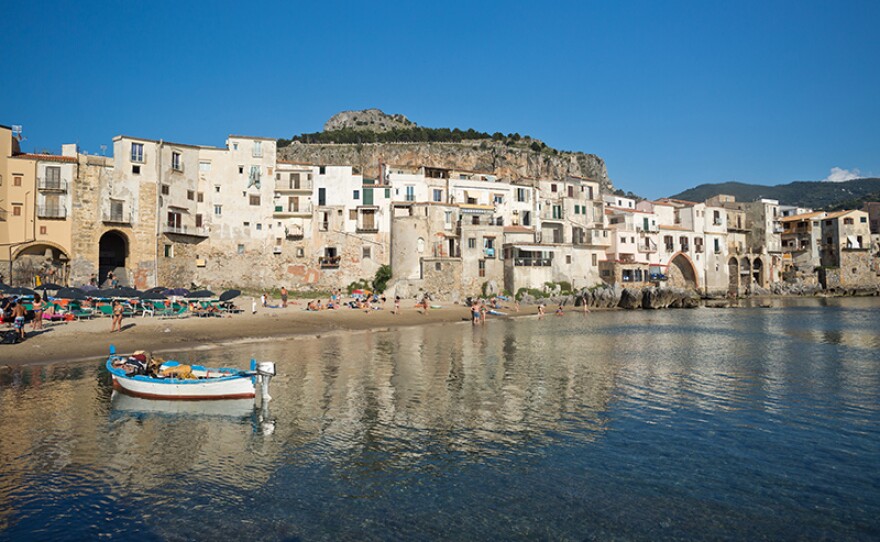 Beachfront in Cefalù, Sicily.