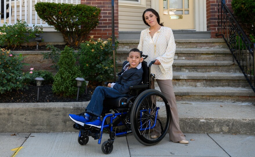 Kendra Mendoza's son, Joshua, has cerebral palsy. She says he loves school, but got little of the therapy he needed this spring.