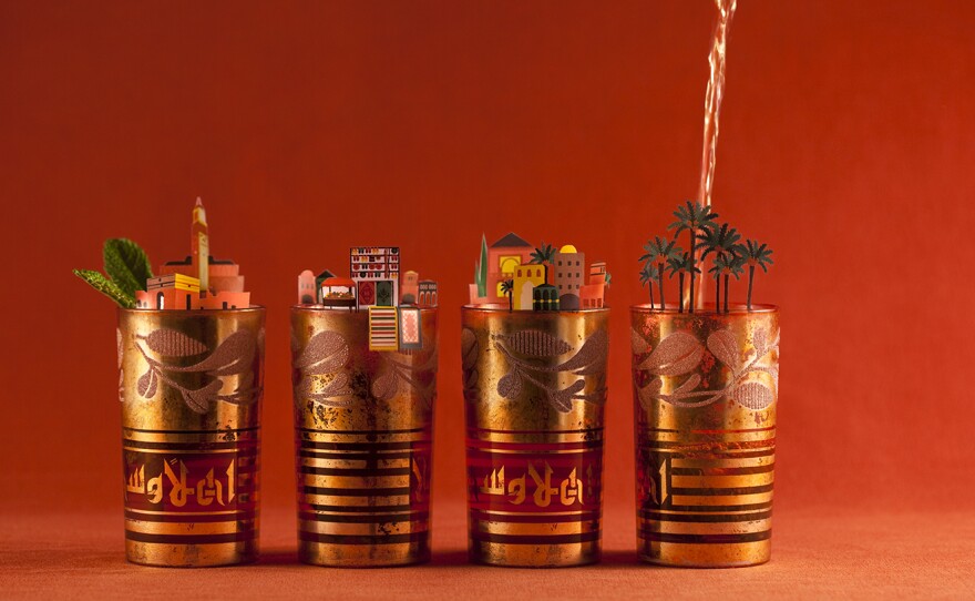 BrunchCity's take on Morocco: The markets of Marrakech are cooled by an oasis of the country's famous mint tea.