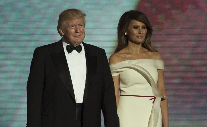 President Trump and first lady Melania Trump took the stage at the Liberty Ball a little after 9:30 p.m.