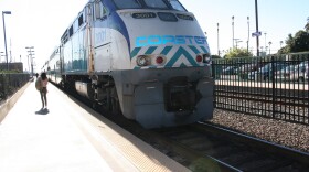 A Coaster train at the Oceanside station, Nov. 17, 2015. 