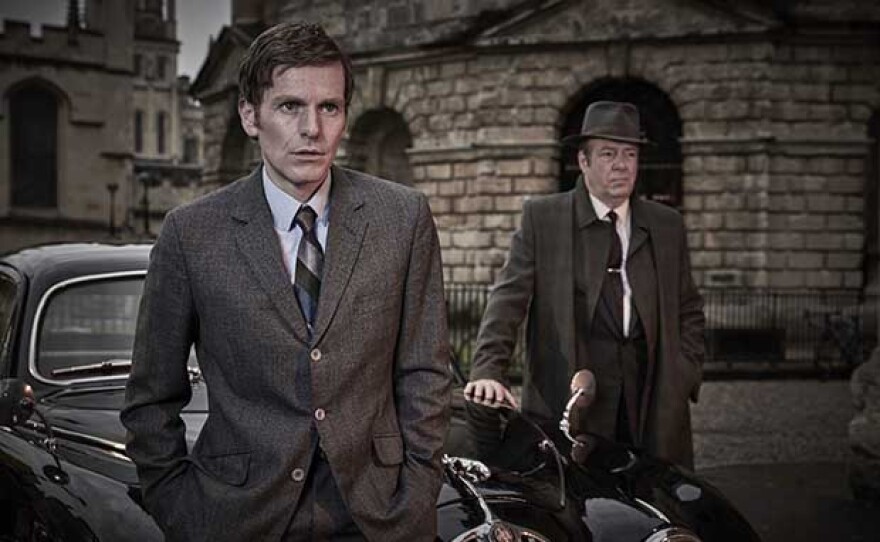 Shown from left to right: SHAUN EVANS as Detective Sergeant Endeavour Morse and ROGER ALLAM as Detective Chief Inspector Fred Thursday in ENDEAVOUR Season 5.