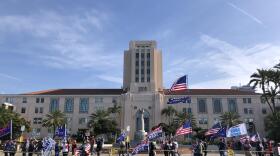 Local supporters of President Trump protesting in front of the County Administration Building on Jan. 6, 2020.