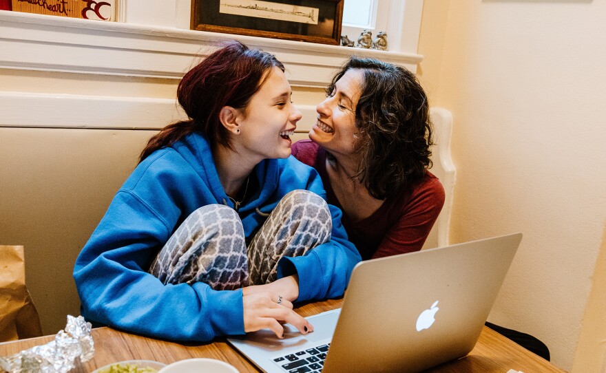 Veronica Garcia-Hayes and her daughter Isa Hayes at their home in San Francisco, Calif.