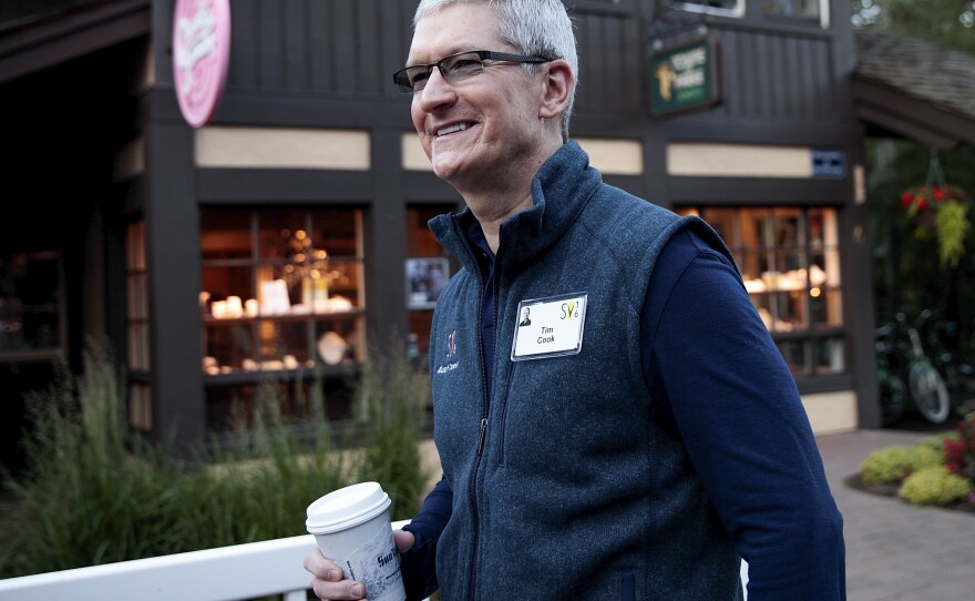 Apple CEO Tim Cook attending the Allen & Company conference on July 6, 2016 in Sun Valley, Idaho.