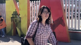 In this photo taken in January 2020, a San Diego woman crosses back from Tijuana to San Diego after buying more affordable insulin at a pharmacy in Tijuana. 
