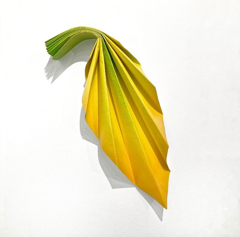 "Umlus (Elm)" is a sculptural work of oil paint on canvas by Kaori Fukuyama, on view Nov. 9-Dec. 14 at Techne Art Center in Oceanside, CA.