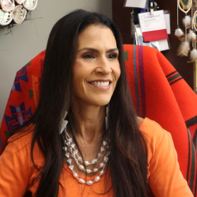 Joely Proudfit sits in her office at the California Indian Culture and Sovereignty Center at CSU San Marcos on Wednesday, Sept. 30, 2026.