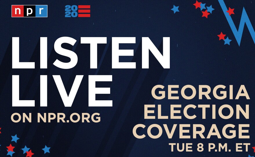 Listen to NPR's special coverage of the Senate runoffs in Georgia beginning at 8 p.m. ET.