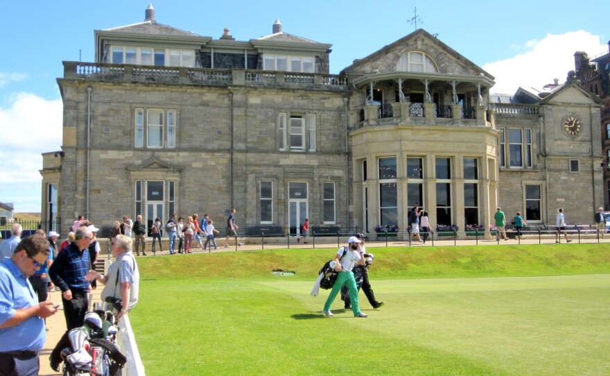 The clubhouse of the Royal and Ancient Golf Club of St. Andrews sits just off the first tee. The course itself is open to the public — women as well as men. But women have never been allowed to join the club since its founding in 1754, and are not allowed to enter the clubhouse, even as guests.