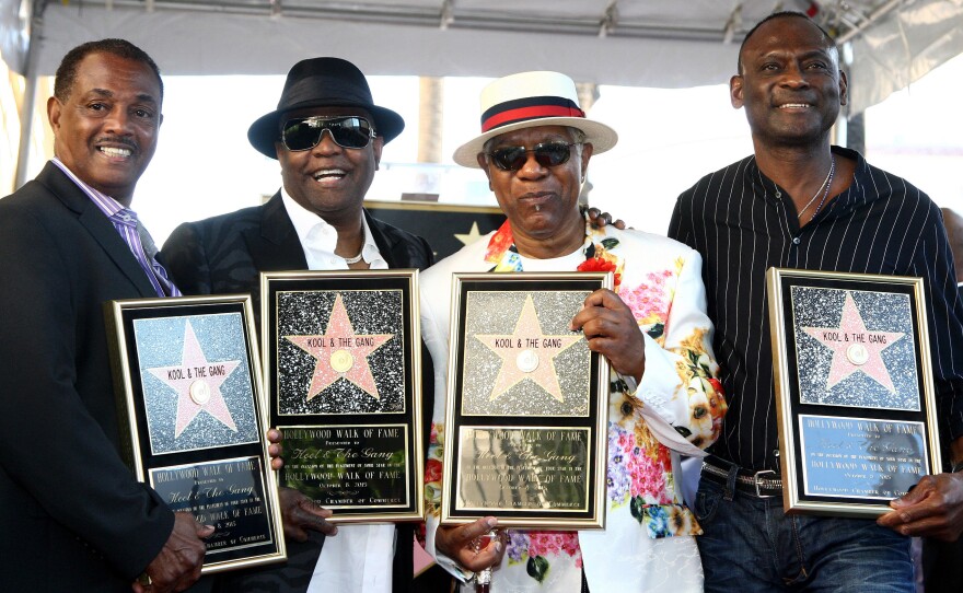 From left: Robert "Kool" Bell, Ronald "Khalis" Bell, Dennis "Dee Tee" Thomas and George Brown of Kool & The Gang, receiving a star on the Hollywood Walk of Fame on Oct. 8, 2015.