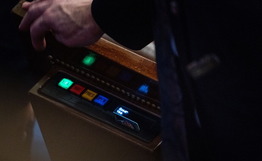 Rep. Paul Gosar (R-AZ) casts his vote on a motion to adjourn in the House Chamber of the U.S. Capitol Building.
