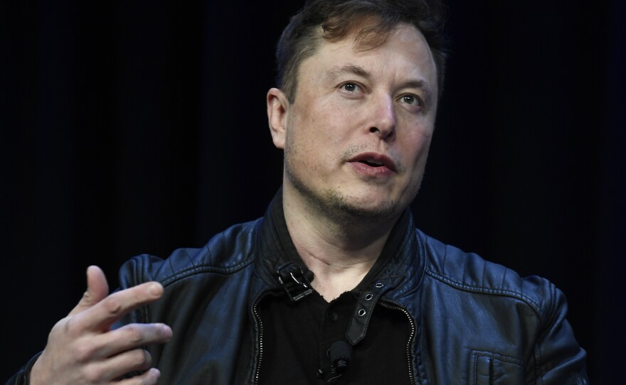 Tesla and SpaceX Chief Executive Officer Elon Musk speaks at the SATELLITE Conference and Exhibition in Washington in 2020.