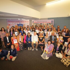 Award recipients, authors, and more gather for the 2023 International Latino Book Awards in this undated photo.