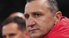 United States' head coach Vlatko Andonovski watches during the Women's World Cup round of 16 soccer match between Sweden and the United States in Melbourne, Australia, Sunday, Aug. 6, 2023.