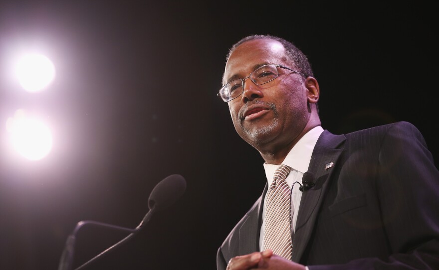 Dr. Ben Carson speaks to guests at the Iowa Freedom Summit on January 24, 2015 in Des Moines, Iowa.