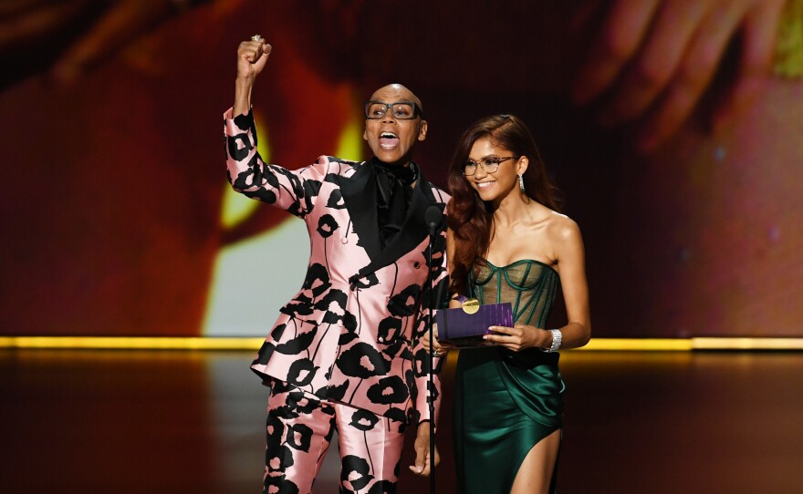 RuPaul and Zendaya speak during the 71st Emmy Awards on Sept. 22, 2019 in Los Angeles, Calif.