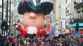 The Mayor balloon at London’s New Year’s Day Parade. 