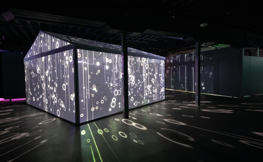 Display of “Inside Out” at the WNDR Museum engages its audience through light and technology in San Diego, on Jan. 25, 2022. 