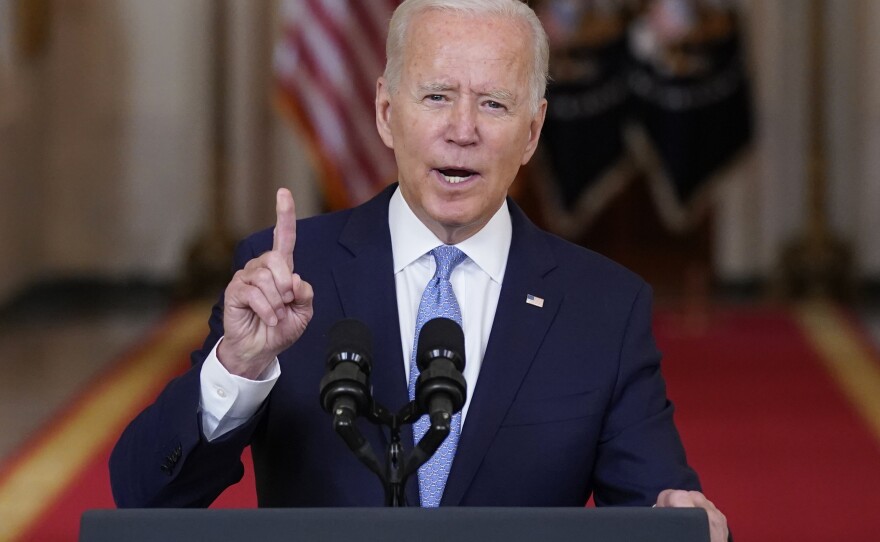 Biden, in an address about the end of the war in Afghanistan on Aug. 31, said it was no longer in the U.S. national interest to be there.