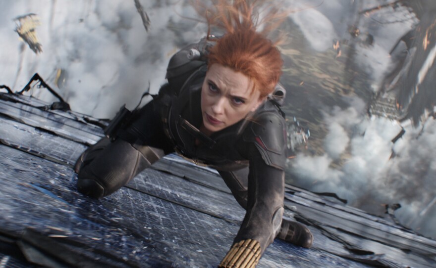 Black Widow/Natasha Romanoff (Scarlett Johansson) in <em>Black Widow</em>