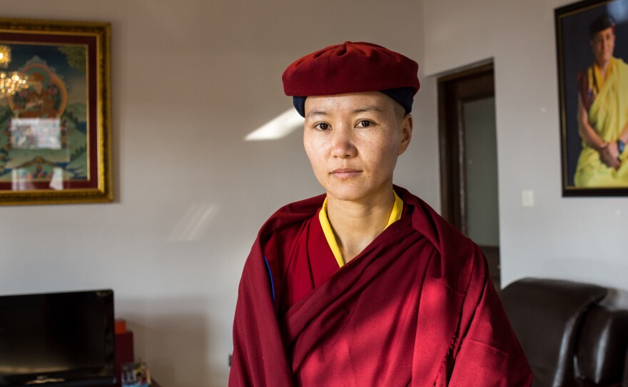 Jigme Migyur Palmo, one of the nuns. They range in age from 6 to 80.