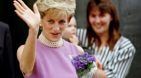 FILE - Diana, Princess of Wales waves to the crowd as she leaves the Victor Chang Cardiac Research Institute in Sydney Australia, Friday, Nov. 1, 1996.