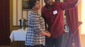 Actors Yolanda Franklin and Laurence Brown give a preview of "King Hedley II" at a Cygnet Theatre community breakfast.