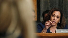 Sen. Kamala Harris, D-Calif. asks a question of Homeland Security Secretary Kirstjen Nielsen during a Senate Homeland Security Committee hearing, Tuesday, May 15, 2018, on Capitol Hill in Washington.