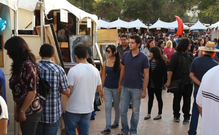 Talented local artists set up their booths to show and sell their work at the art expo called Entijuanarte.