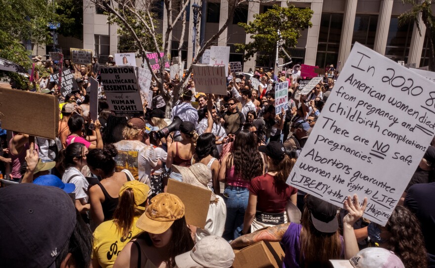 Thousands of people participated in the "Bans Off Our Bodies" rally and protest march in downtown San Diego, May 14, 2022.