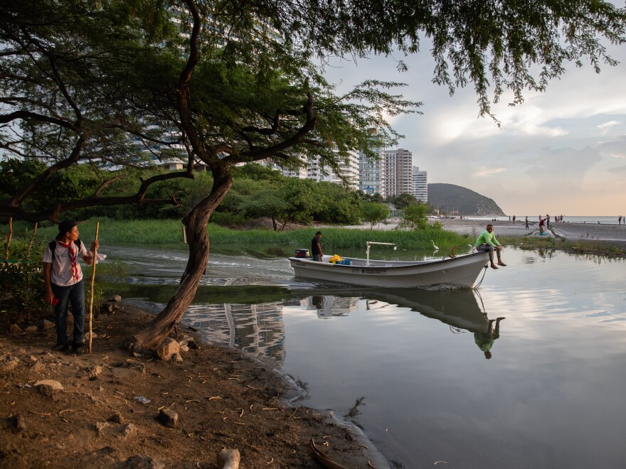 Spanish conquistadors settled in Santa Marta in 1525 because of the beauty of its bay and its access to fresh water. Here, the Gaira River flows near some of Santa Marta's beachfront hotels before emptying into the Caribbean Sea.<strong><strong></strong></strong>