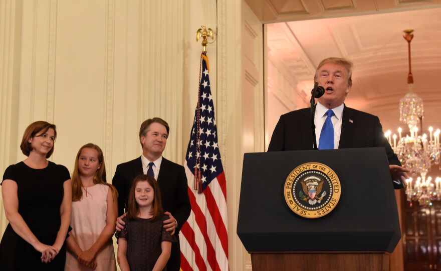 President Trump announces US Judge Brett Kavanaugh as his nominee to the Supreme Court in the East Room of the White House on July 9, 2018.