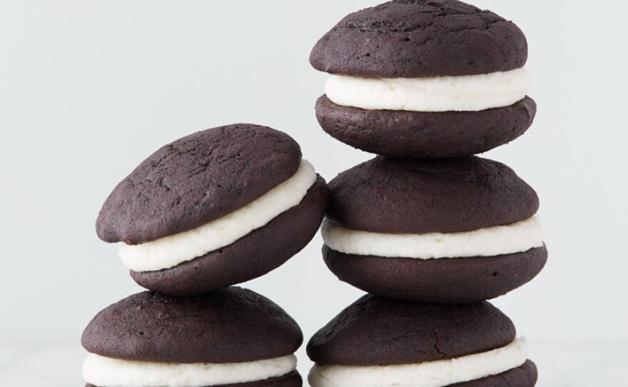 Martha makes a Pennsylvania Dutch specialty: chocolate whoopie pies with vanilla butter cream.