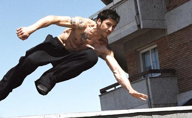 David Belle displays his parkour or free running skills in "District B13." (2004)