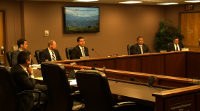 San Diego City Councilman David Alvarez (center) discusses the city's El Niño preparations at a committee meeting at City Hall, Oct. 7, 2015.