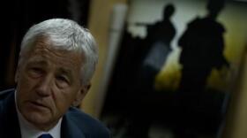 U.S. Secretary of Defense Chuck Hagel briefs the press in Kabul, Afghanistan, March 10, 2013.
