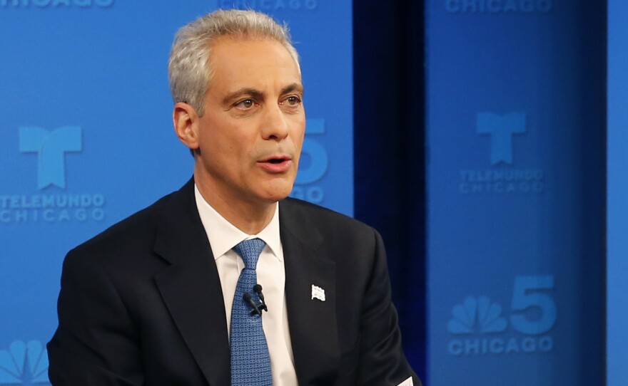 Chicago Mayor Rahm Emanuel, ahead of a televised debate Monday.