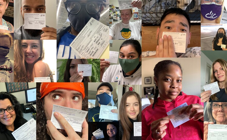 Some of our readers sent in their vaccine selfie pics. We asked the experts: What should they do with their vaccine cards?