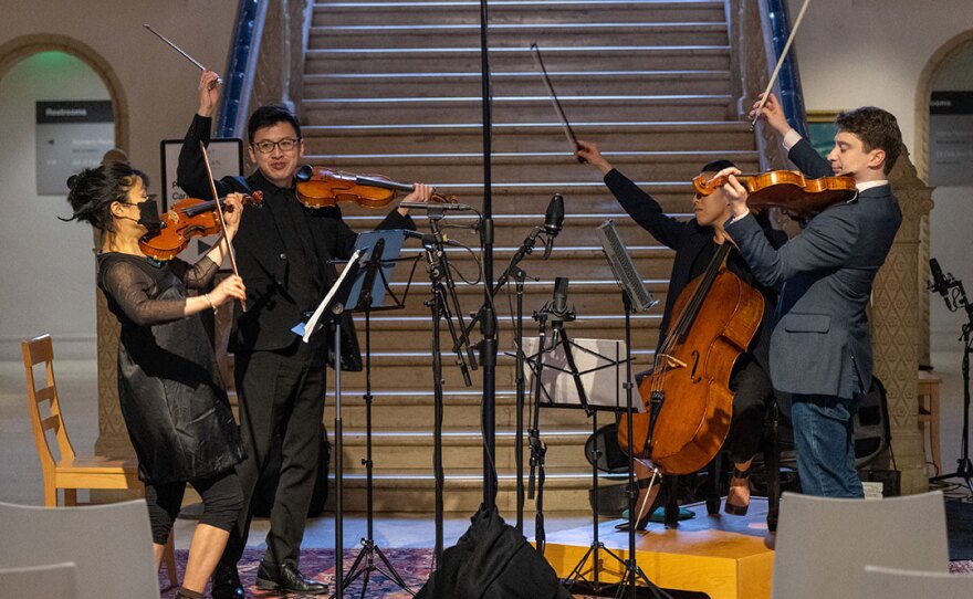 Performers from Art of Elan are shown in a prior performance at the San Diego Museum of Art, in an undated photo.