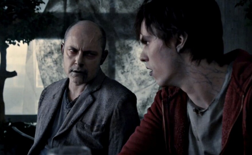 Rob Corddry (left) as M, R's (right) best friend in "Warm Bodies"