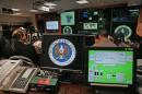 A computer workstation bears the National Security Agency logo inside the Threat Operations Center in the Washington suburb of Fort Meade, Md.