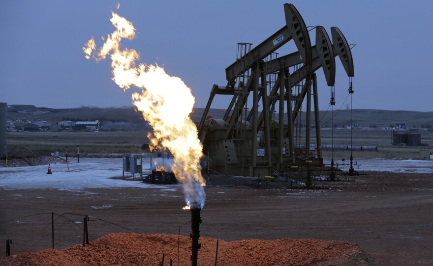Methane, the main component of natural gas, is also a byproduct of oil drilling.