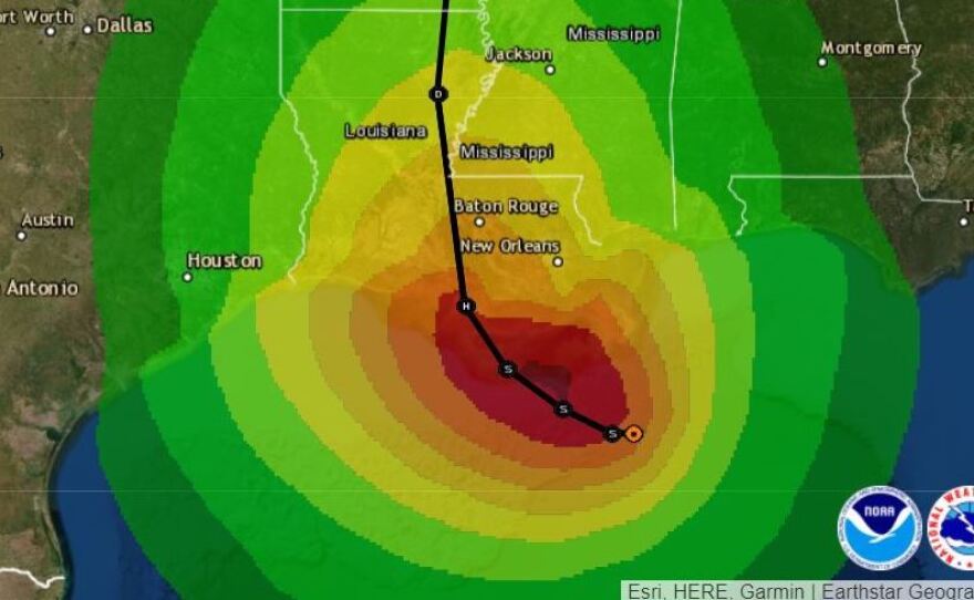 Tropical Storm Barry is predicted to become a hurricane before making landfall along the Louisiana coast Saturday morning.