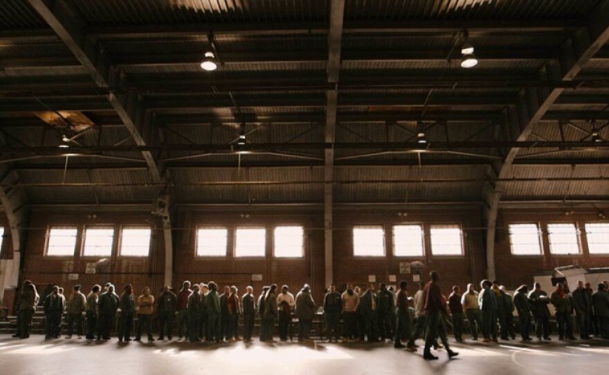 Bard Prison Initiative (BPI) students at Eastern New York Correctional Facility line up for the count.